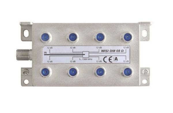 WISI Verteiler 8-fach DM08D 5-1300MHz 11dB Klasse A (+10dB) Install.Baumaterial Antennen