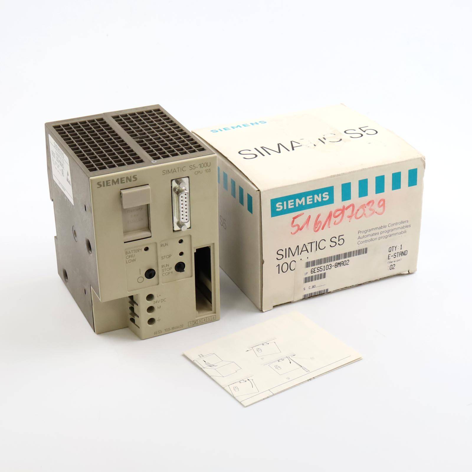 Simatic S5 CPU103 6ES5 103-8MA02 OVP-0