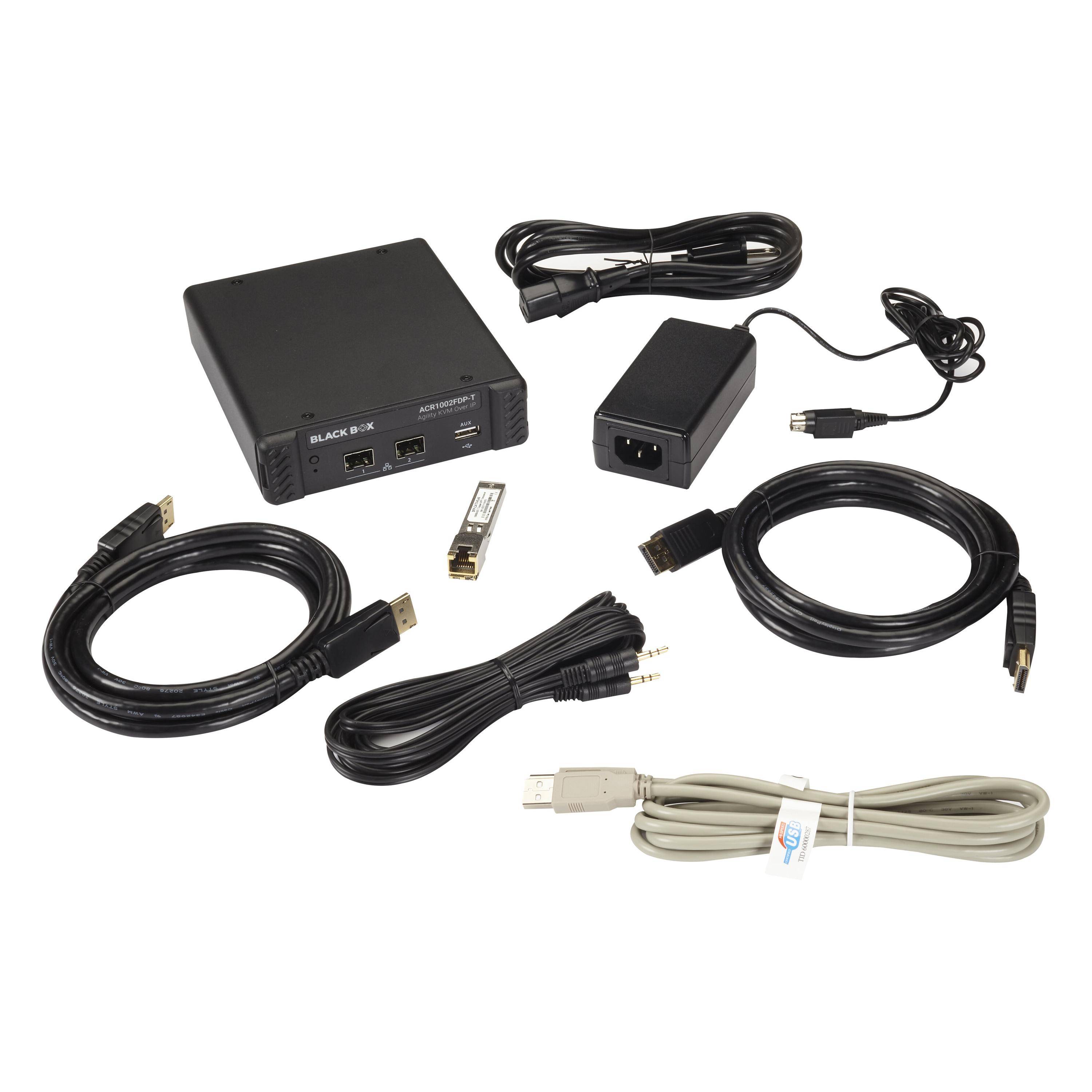 KVM-Over-IP Fiber Extender Transmitter - Dual-Monitor, DisplayPort, USB 2.0-3