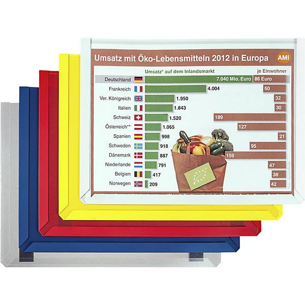 Magnet-Sichttasche aus Hart-PVC VE 10 Stk Format DIN A4 quer blau. 86198049 861980 49-4