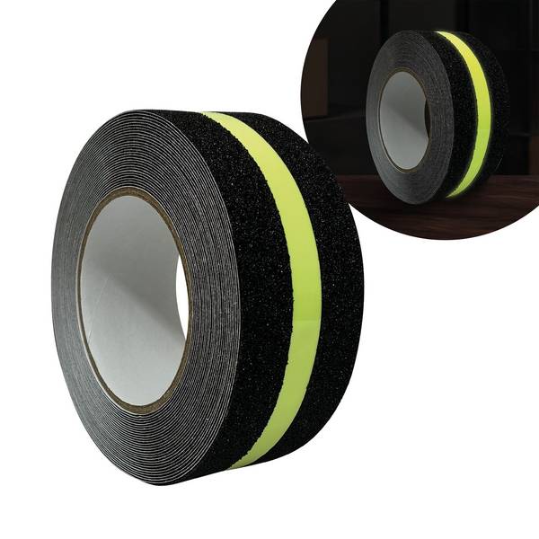 selmundo 8800, Anti-Rutsch Klebeband / Markierungsband, 50mm x 10m schwarz fluoreszierend