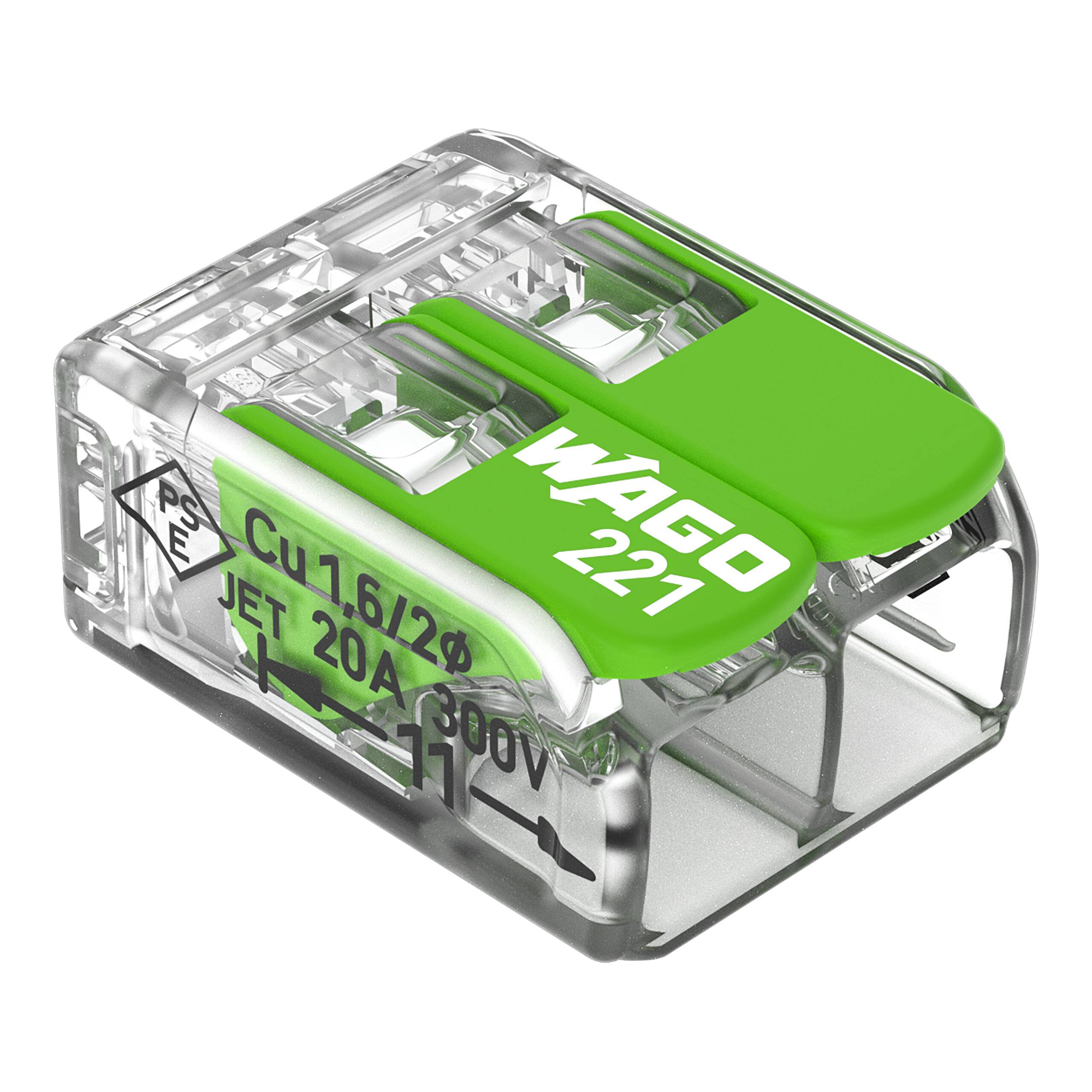 WAGO 221-422 Verbindungsklemme m.Hebel max.4qmm 2-Leiter transparent (Inhalt 100 Stück)-4