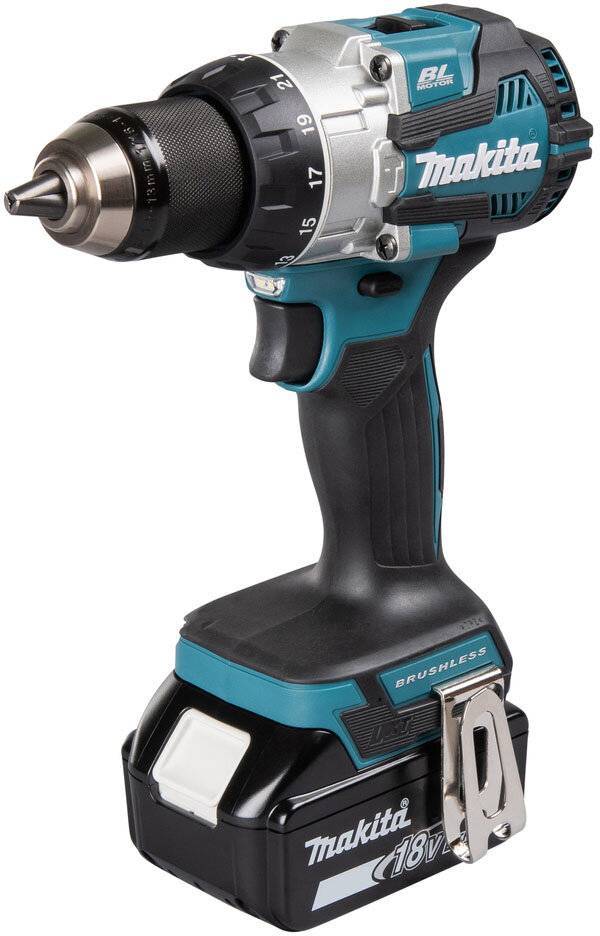Makita DHP 489 RTJ Akku Schlagbohrschrauber 18 V 73 Nm Brushless + 2x Akku 5,0 Ah + Ladegerät + Makpac-4