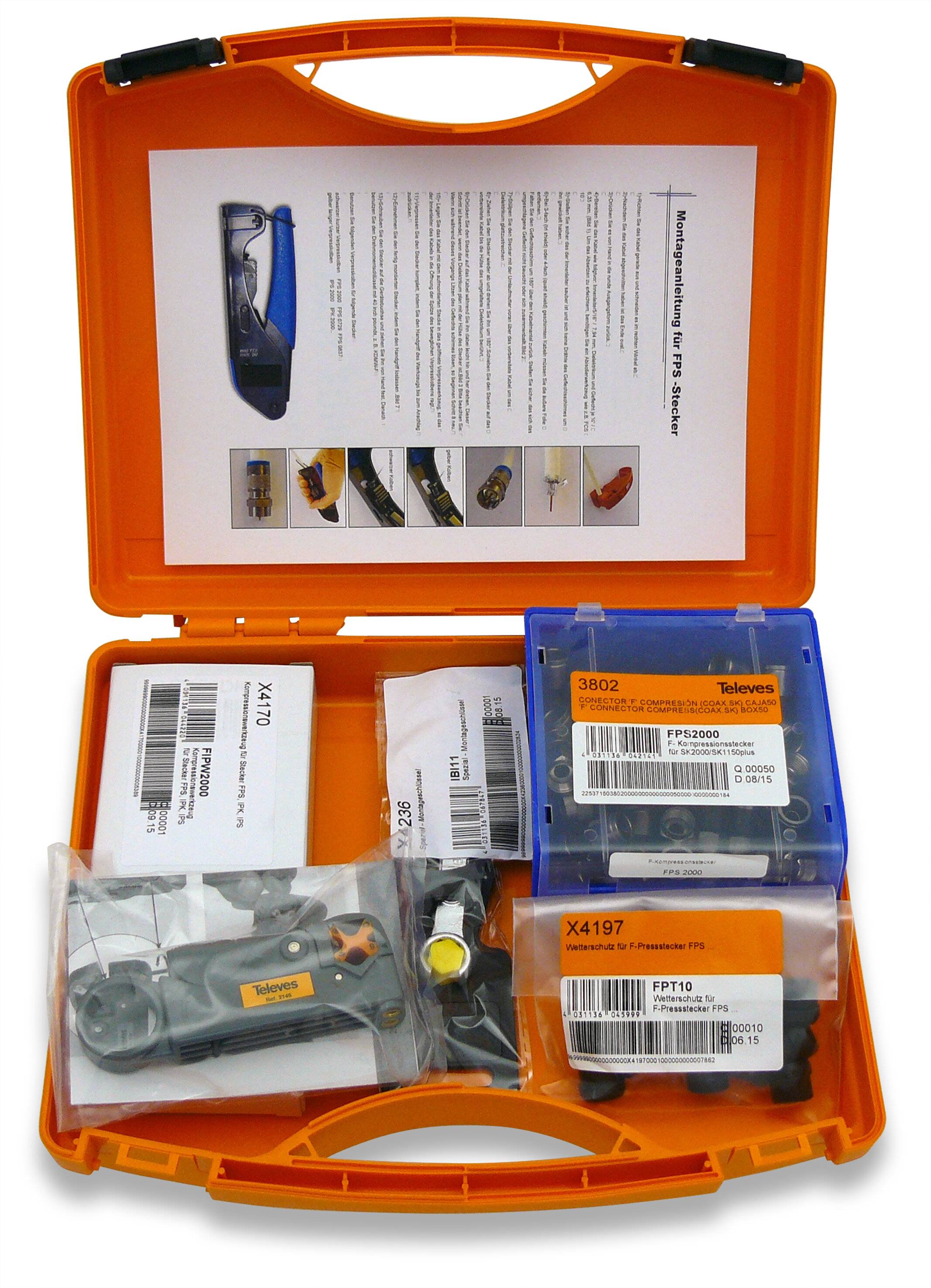 Televes Kompressionsstecker-Set PPS2000 - im Koffer bestehend aus: 1 x Kompress-2
