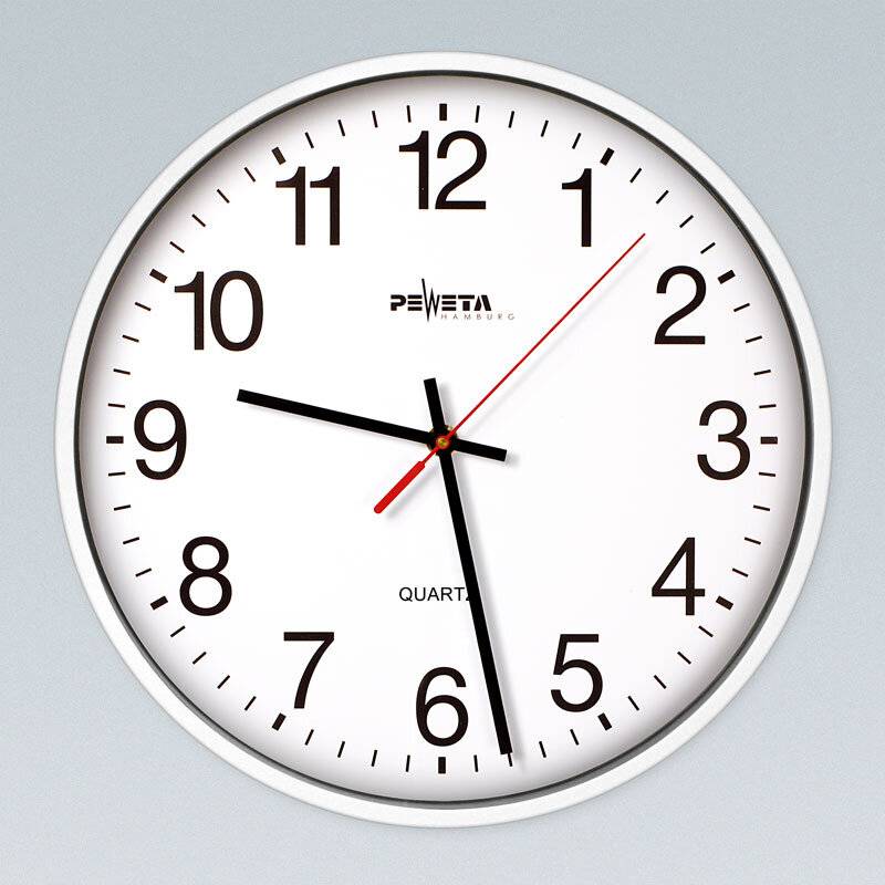 Wanduhr Quarzuhr Ku.weiß D.250mm 1,5V arabische Zahlen PEWETA-2