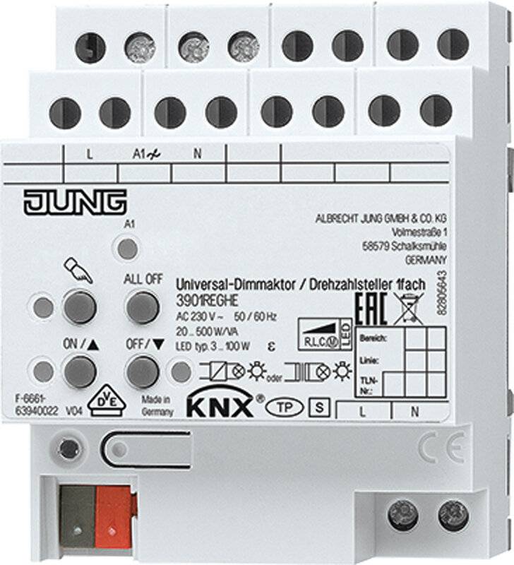 Jung Universal-Dimmaktor 3901REGHE KNX 1fach-1