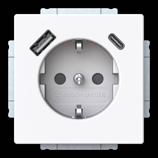 Busch-Jaeger SCHUKO/USB-Steckdose, USB-A+C, future® linear, studioweiß, 1 Stk.-1