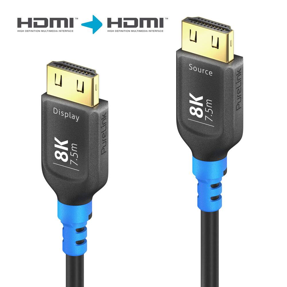 8K Ultra High Speed HDMI AOC Glasfaserkabel, schwarz, 7.50m, Single Cable-2