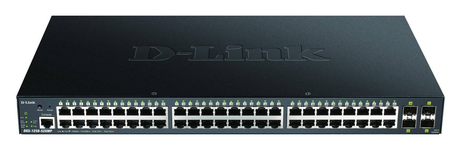 D-Link DGS-1250-52XMP Gigabit Switch PoE 52-Port Smart Managed PoE+ 4x 10G-5