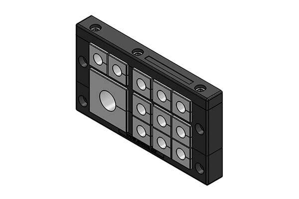 icotek Kabeleinführungsleiste KEL24/12 schmal mit Mittelteil für Kabeltüllen 11x klein / 1x groß Montageausschnitt-3