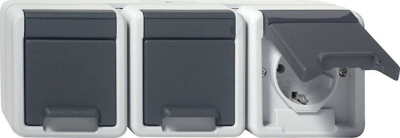 GIRA - Steckdose SCHUKO 478930 3f waager.KD WG AP gr-2