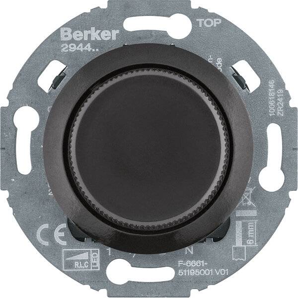 BERKER - Uni-Drehd. Z.-st. LED 1930/Gl. schw 294411-1