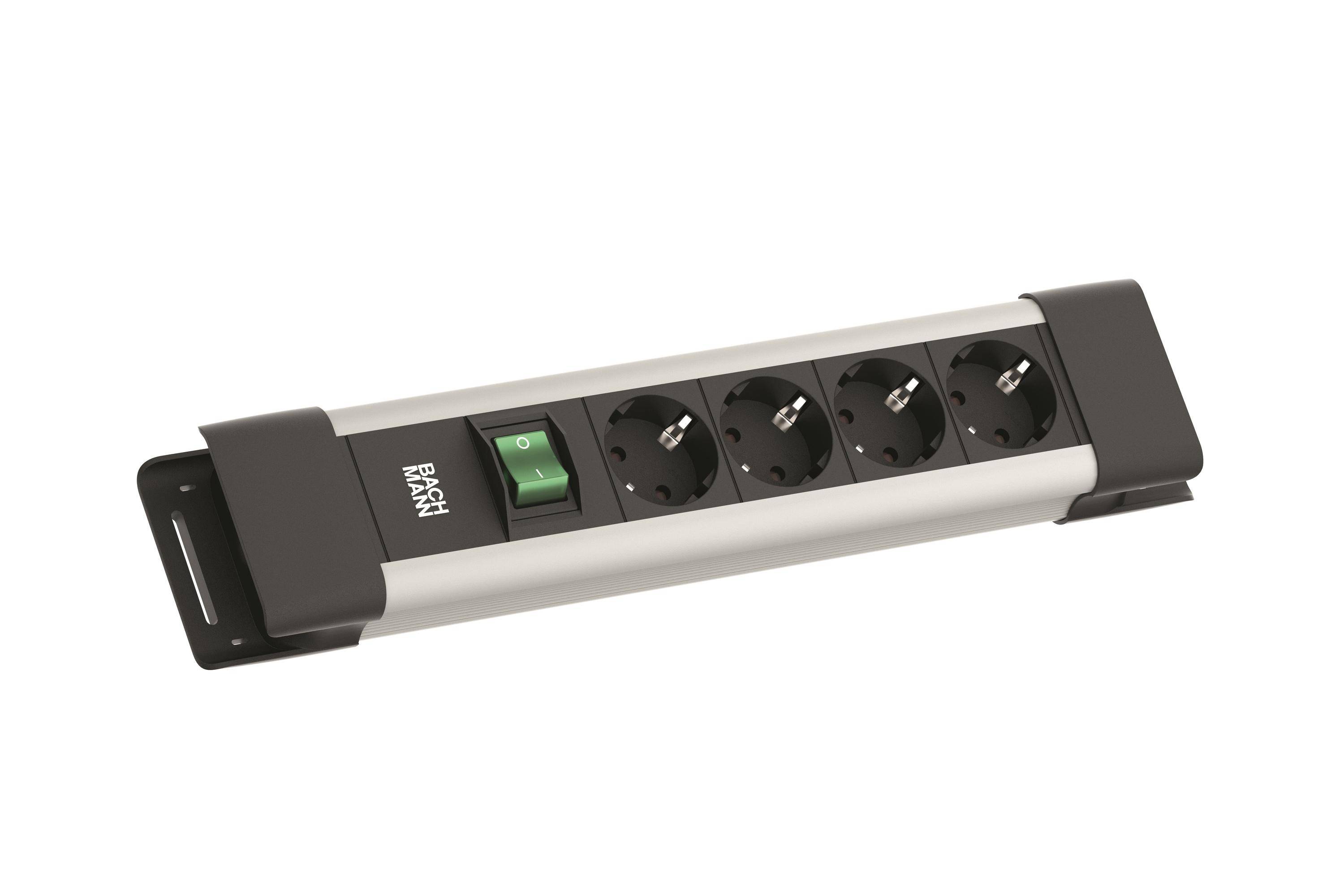 BACHMANN CONNECTUS 4xCEE7/3, 1xSchalter 2,0m CEE7/7 Grau-5