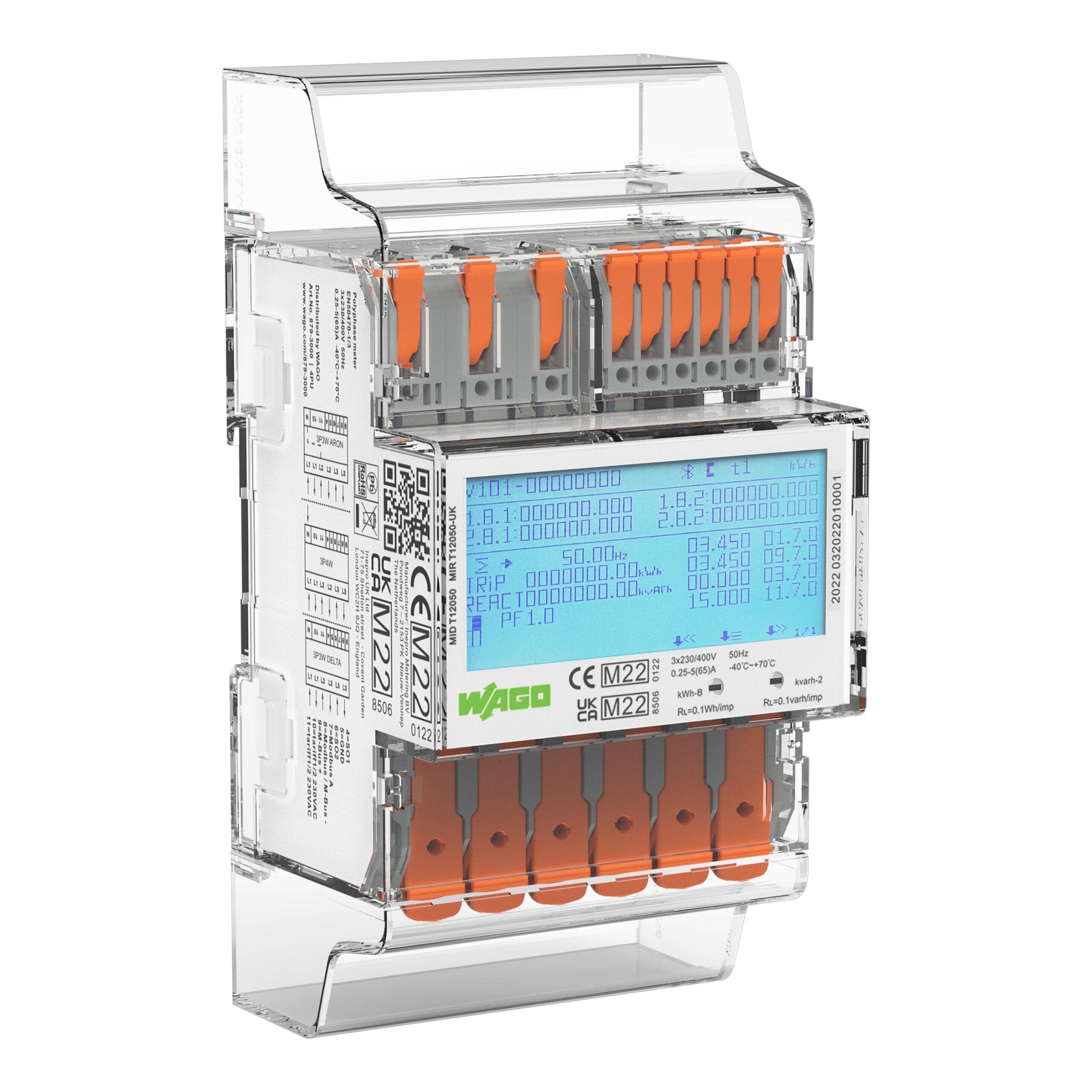 WAGO - Energieverbrauchszähler 65A 3x230/400V 50Hz MID 4PU-1