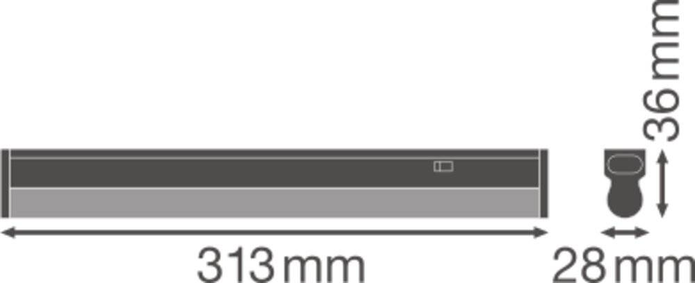Symbolbild für Ledvance LED-Lichtleiste m.Schalter 3000K LNCOMPSWITCH3004W 3K 0,02999999 mA, 50000 h, 4 W