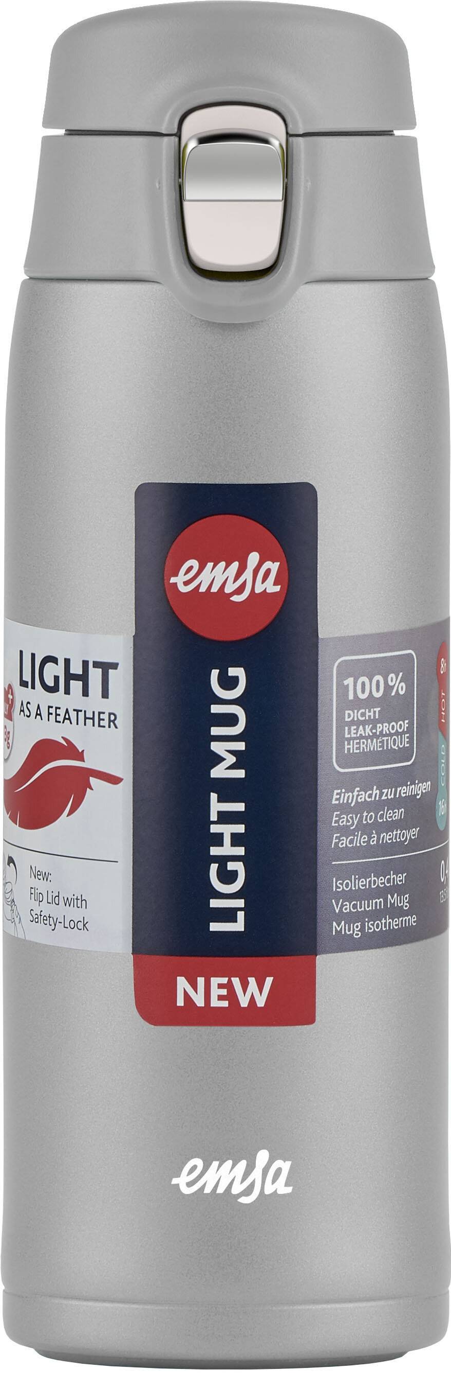 EMSA Light Mug, Silber, Edelstahl, Polypropylen (PP), 400 ml, 6,6 cm, 196 mm-1