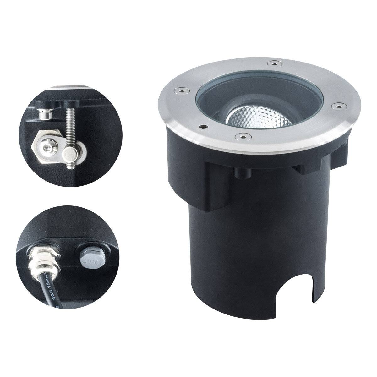 EVN - PC67107002 P-LED Bodeneinbau - rund -EDS/Alu IP67 - 100-240V - 7W-4