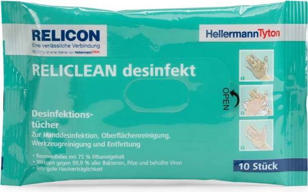 HellermannTyton Feuchttücher Reliclean RELides-CO-WH (VE10) 310 mm, 270 mm