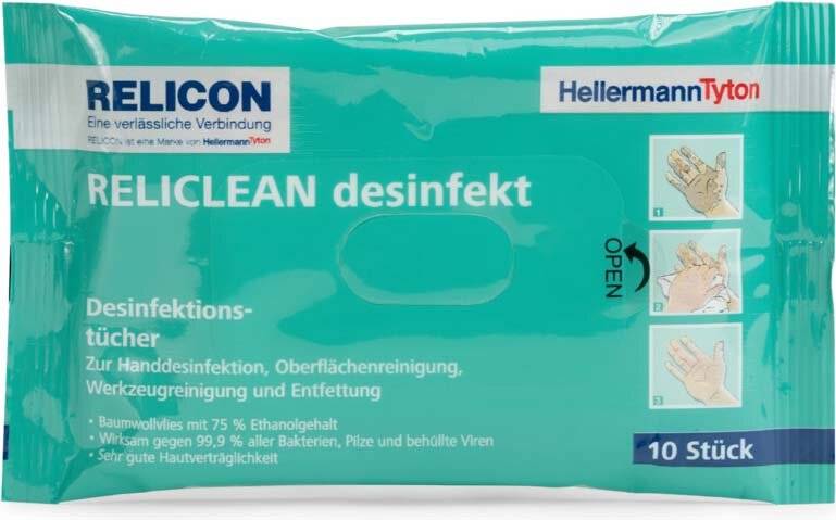 HellermannTyton Feuchttücher Reliclean RELides-CO-WH (VE10) 310 mm, 270 mm-0