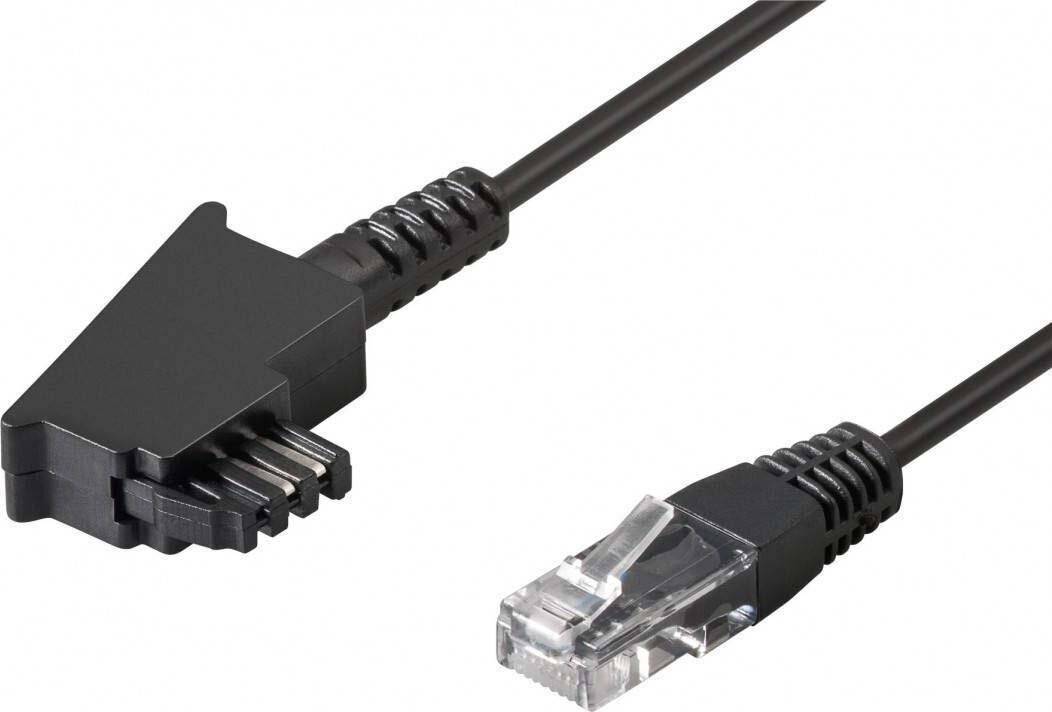 Wentronic TAE-F Anschlußkabel 3m,sw,St/St 51233 3 m-0