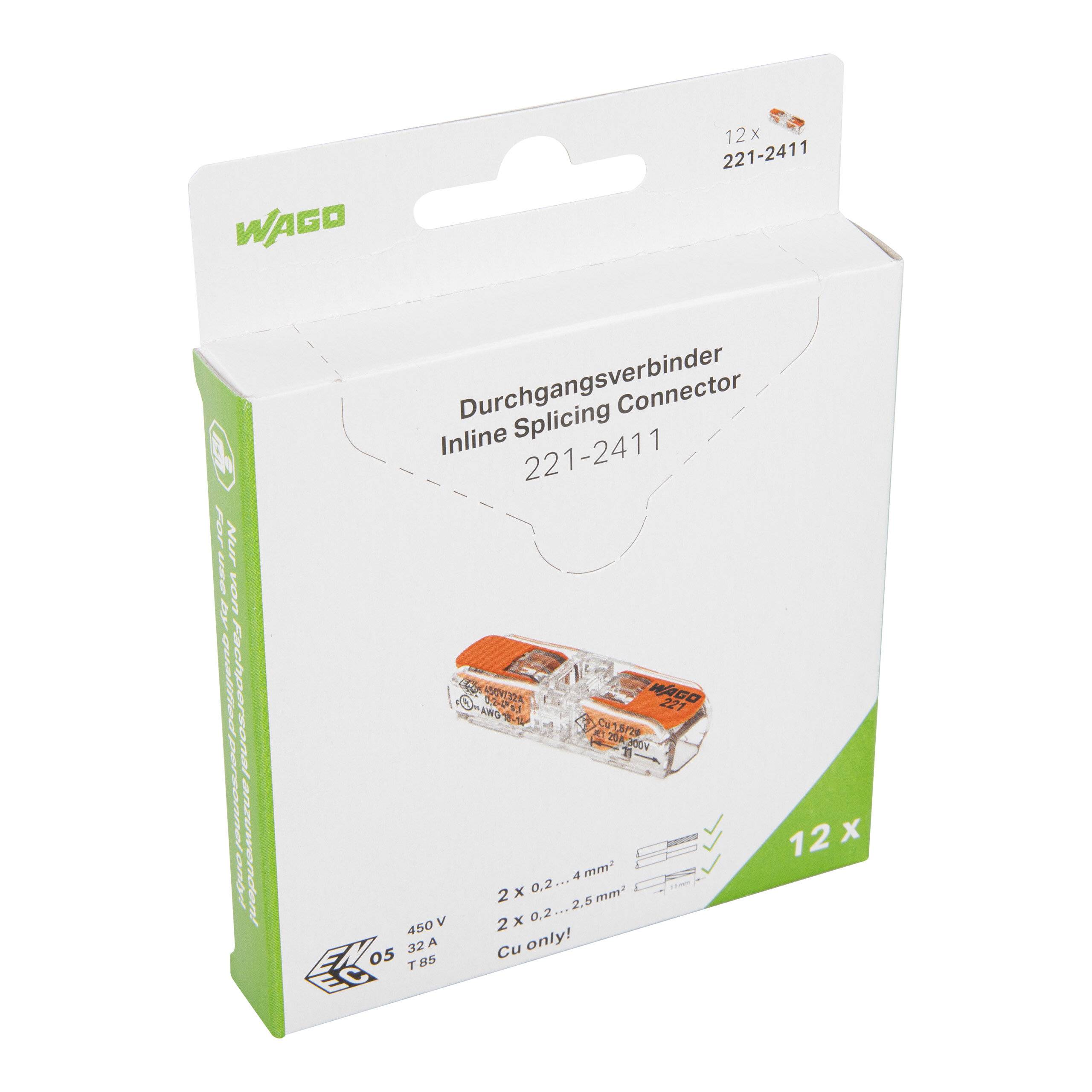 WAGO - Serie 221 - Durchgangsverbinder -2*4mm 12 Stück Retail-2