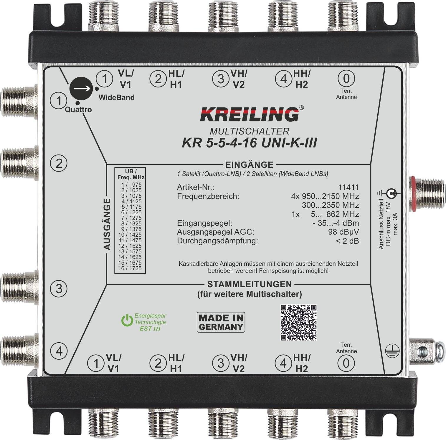 Kreiling Ind. Unicable Kaskaden-MS KR 5-5-4-16-1
