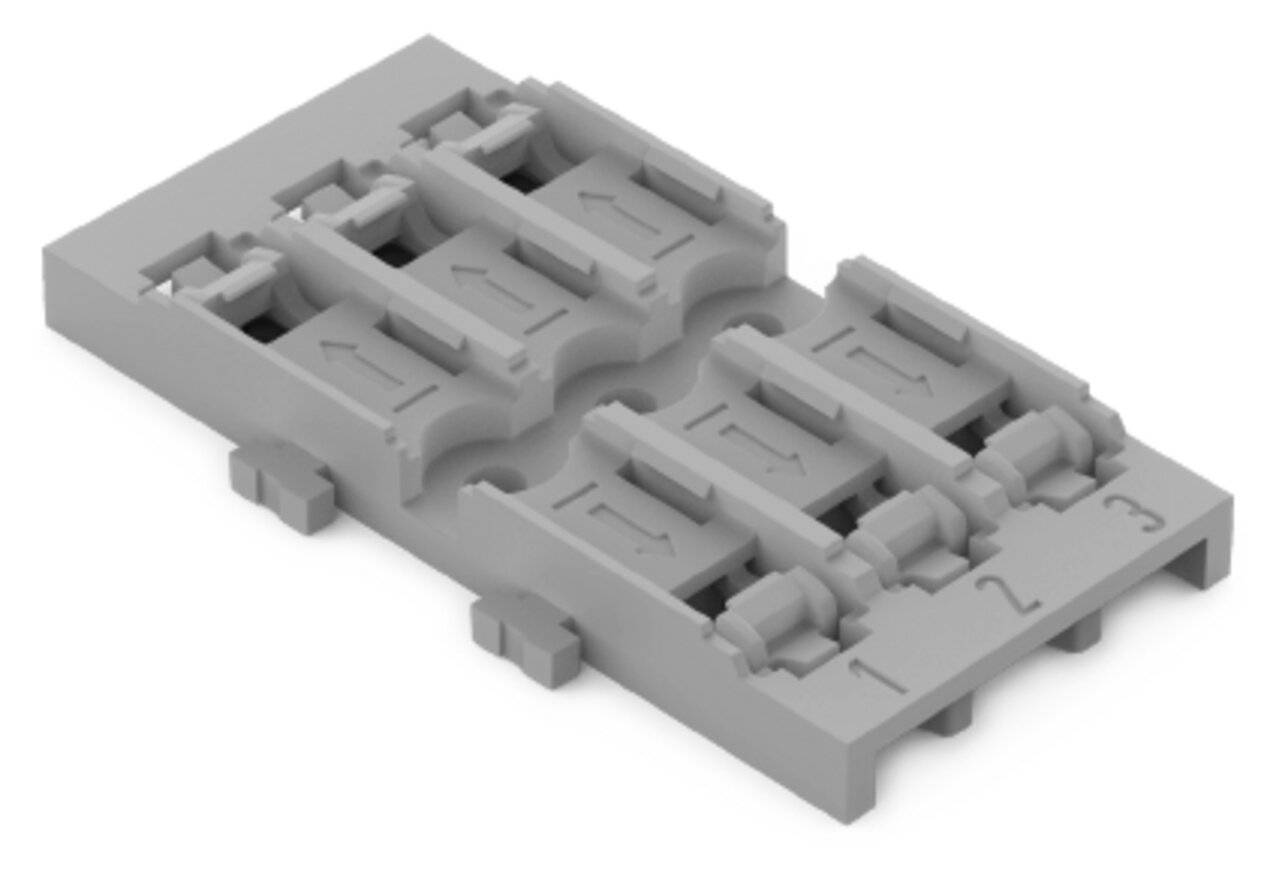 Befestigungsadapter 3-fach 221-2523 für Durchgangsverbinder mit Hebel grau-2