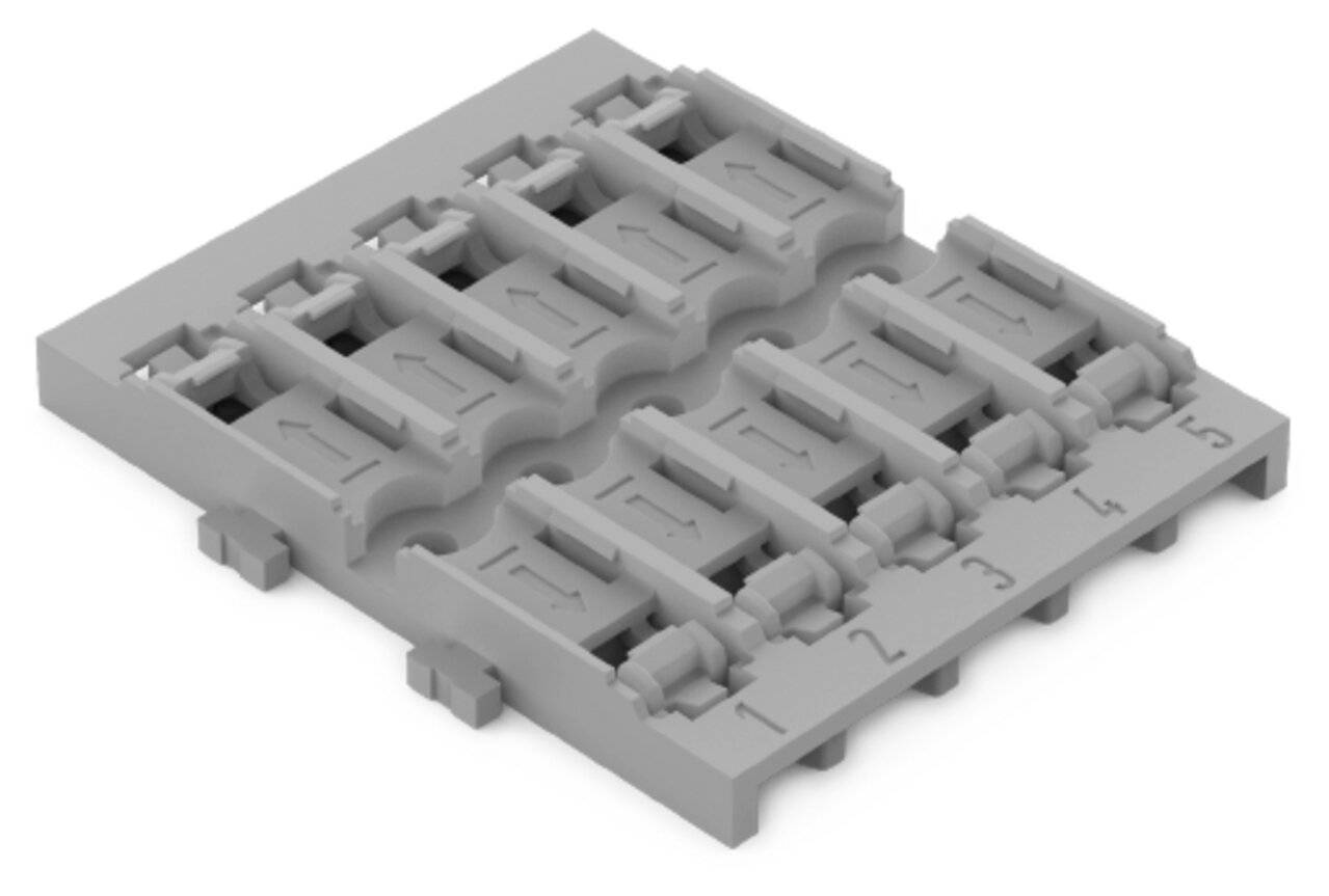 Befestigungsadapter 5-fach 221-2525 für Durchgangsverbinder mit Hebel grau-2