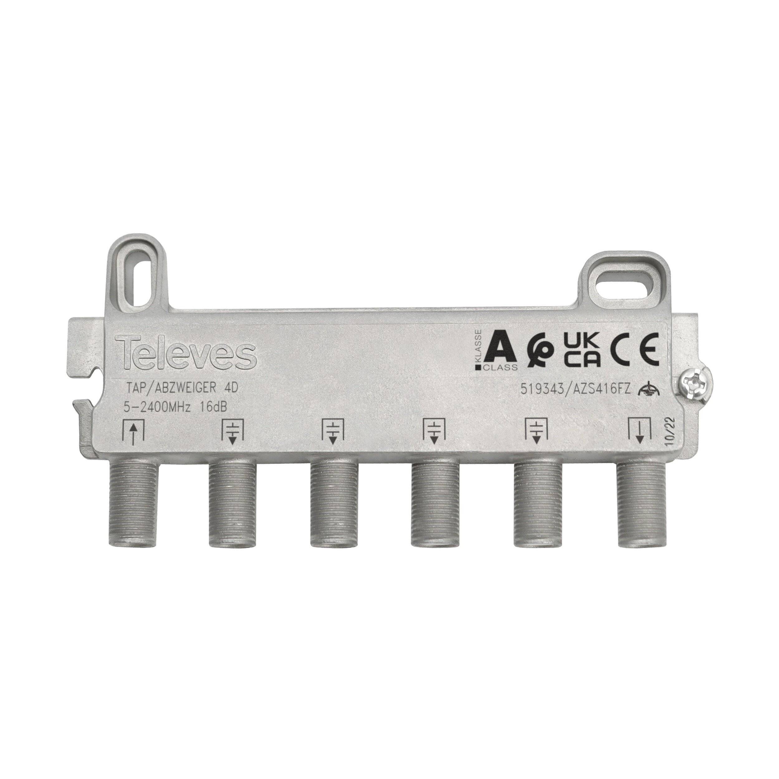 Televes Abzweiger 4f. 6dB, 5-2400 MHz AZS412FZ-1