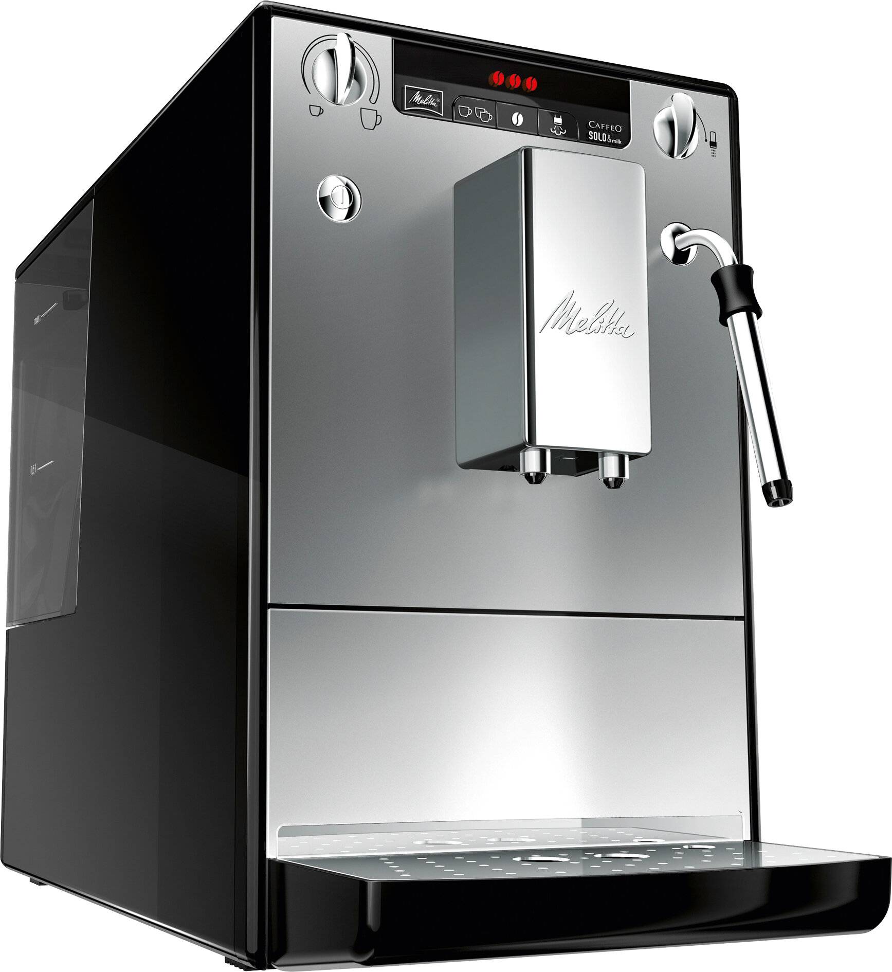 Melitta E 953-102, Freistehend, Espressomaschine, 1,2 l, Eingebautes Mahlwerk, 1400 W, Silber-1