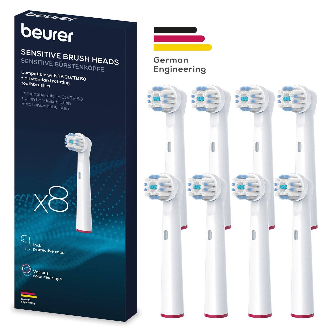 Beurer TB 30/50 Bürstenköpfe Sensitive 8 St. Aufsteckbürste-2