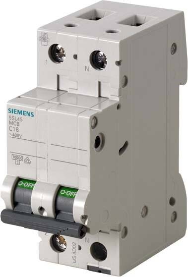 Siemens 5SL4516-6 5SL45166 Leitungsschutzschalter B/10 kA 2polig 16 A 230 V-1