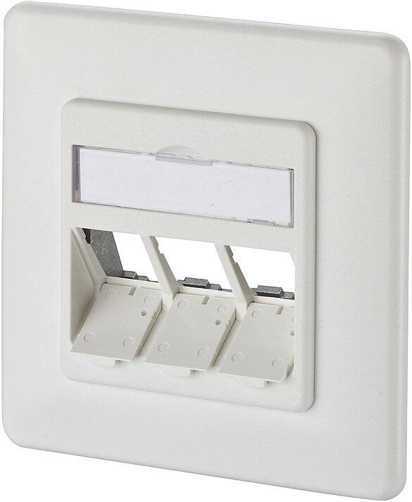 METZ CONNECT Modul Anschlussdose UP, 3 Port unbestückt reinweiß-1
