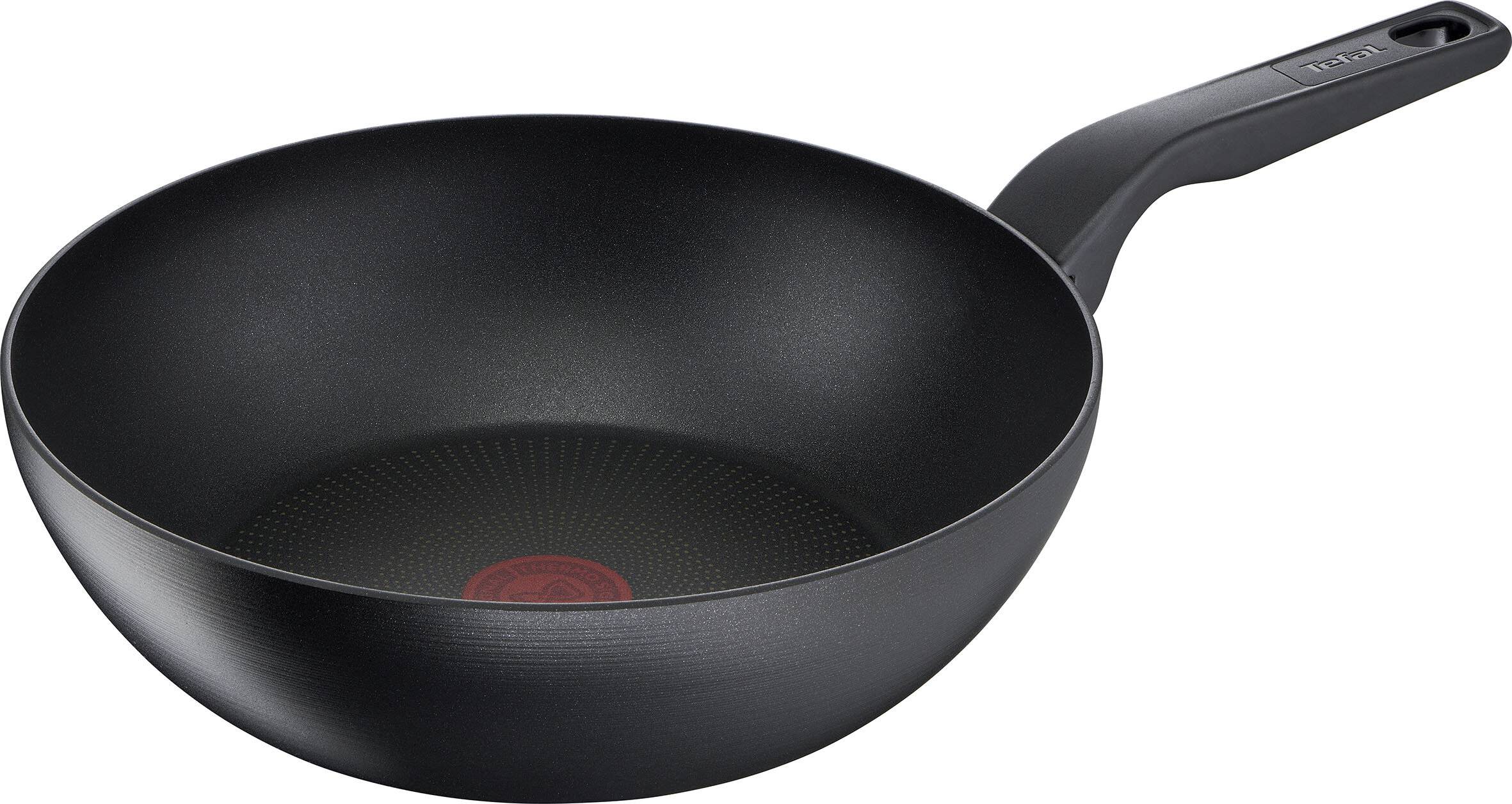 TEFAL Hard Titanium PRO G28919 Wokpfanne 28 cm G28919, Rund, Wok-/Bratpfanne, Schwarz, Titan, 175 °C, Aluminium-1