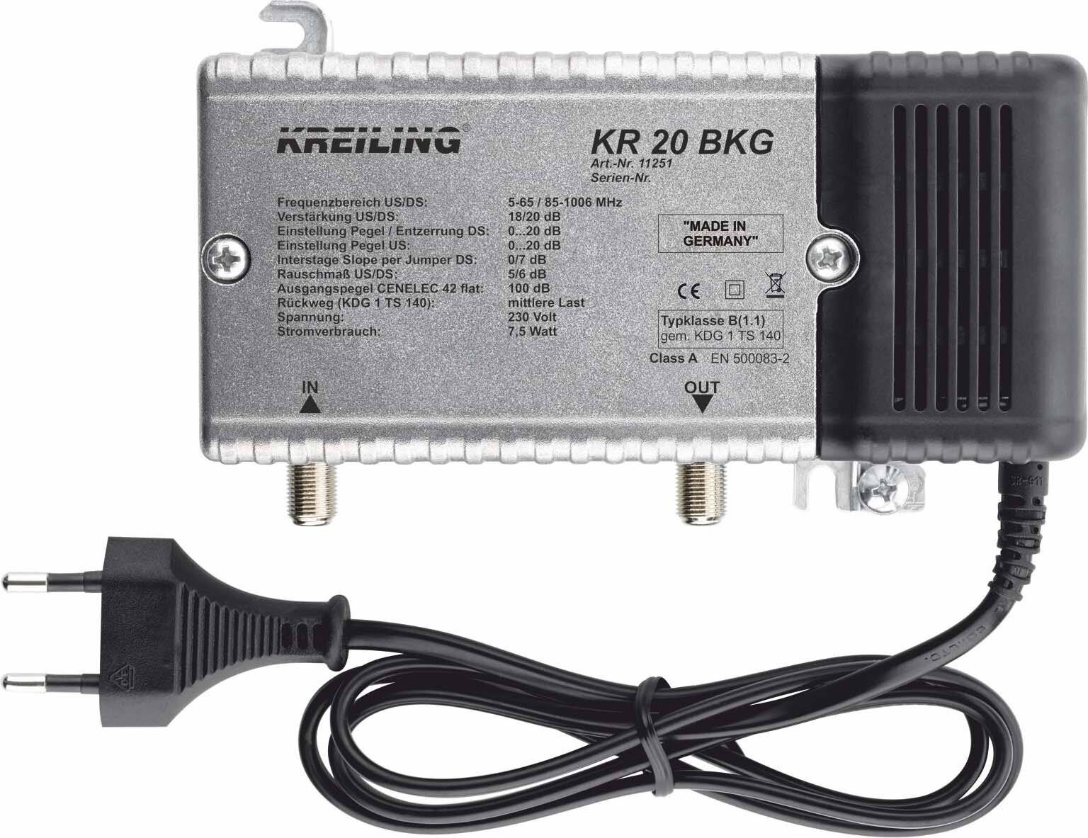 Kreiling Ind. BK-Verstärker 20dB KR 20 BKG-1