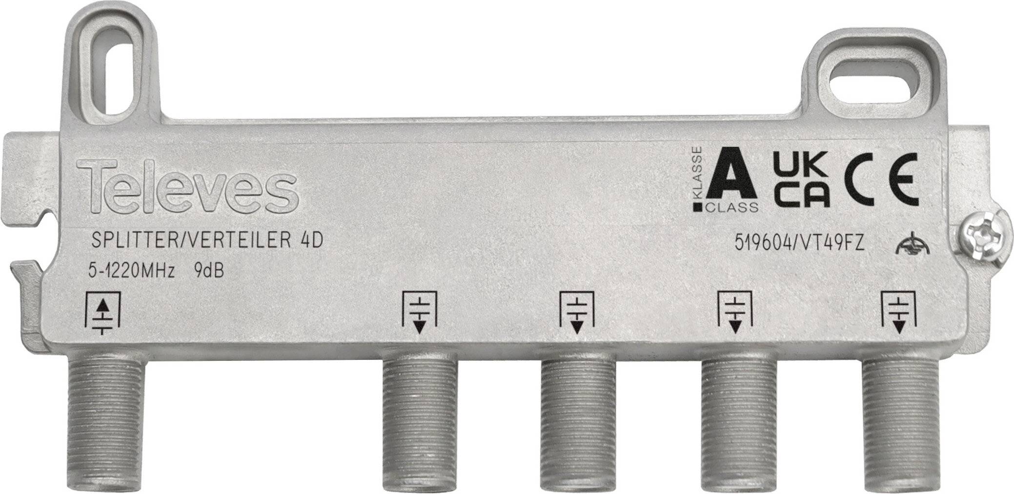Televes Verteiler 4f. 9dB, 5-1218MHz VT49FZ-1