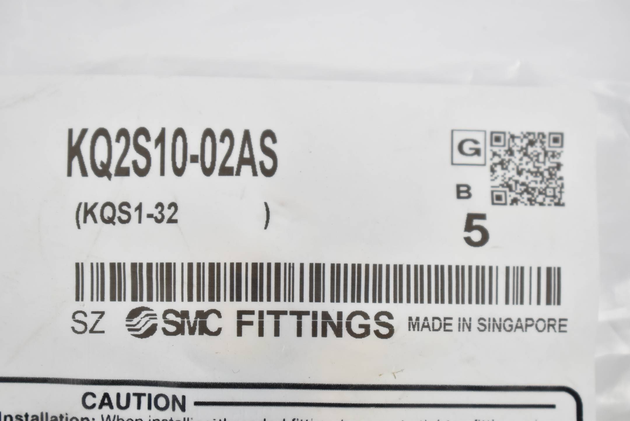 SMC Steckanschluss gerader Gewindeadapter KQ2S10-02AS ( KQS1-32 ) VE 5 Stück-2