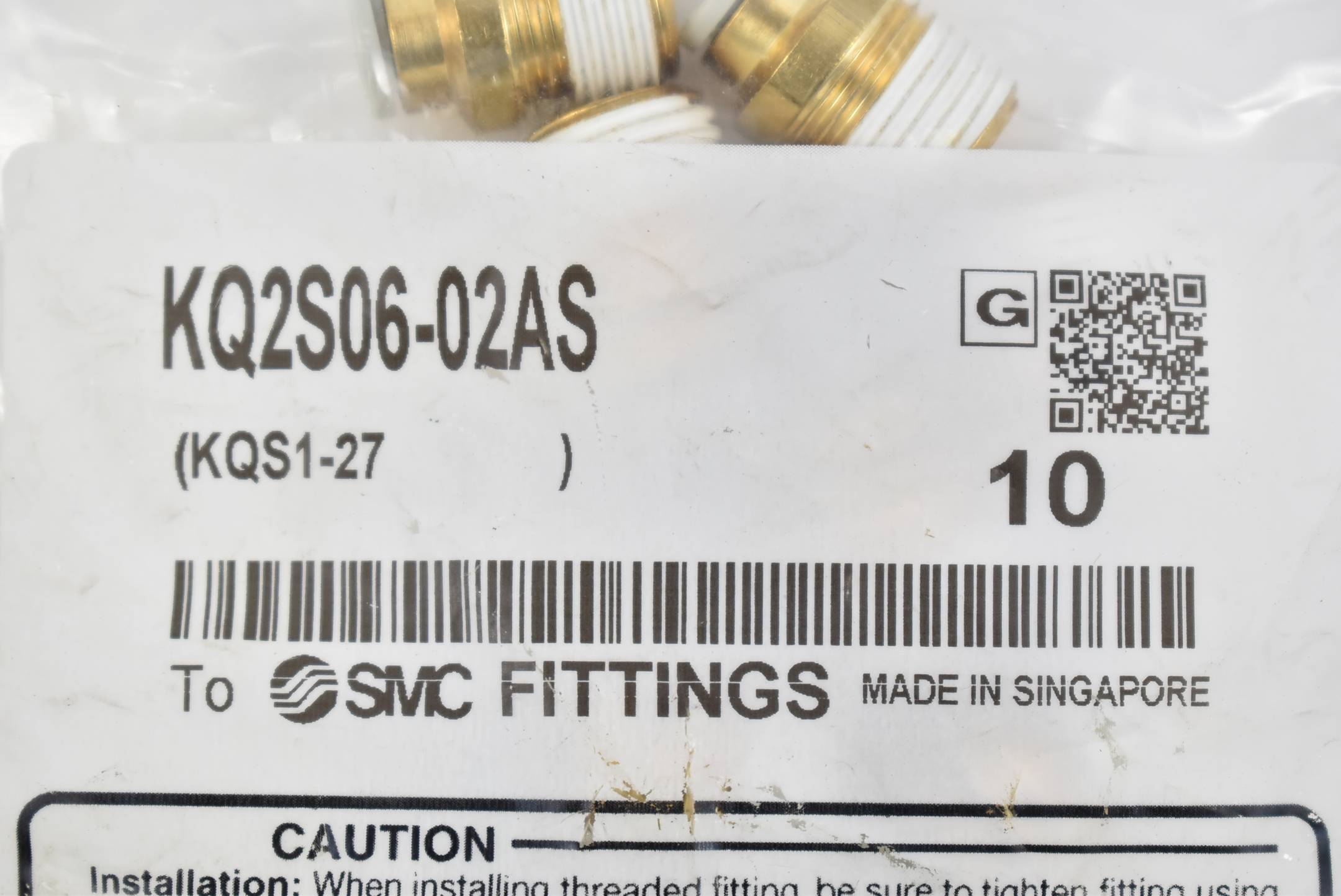 SMC Verschraubung gerade m. Innensechskant KQ2S06-02AS ( KQS1-27 ) VE 10 Stück-2