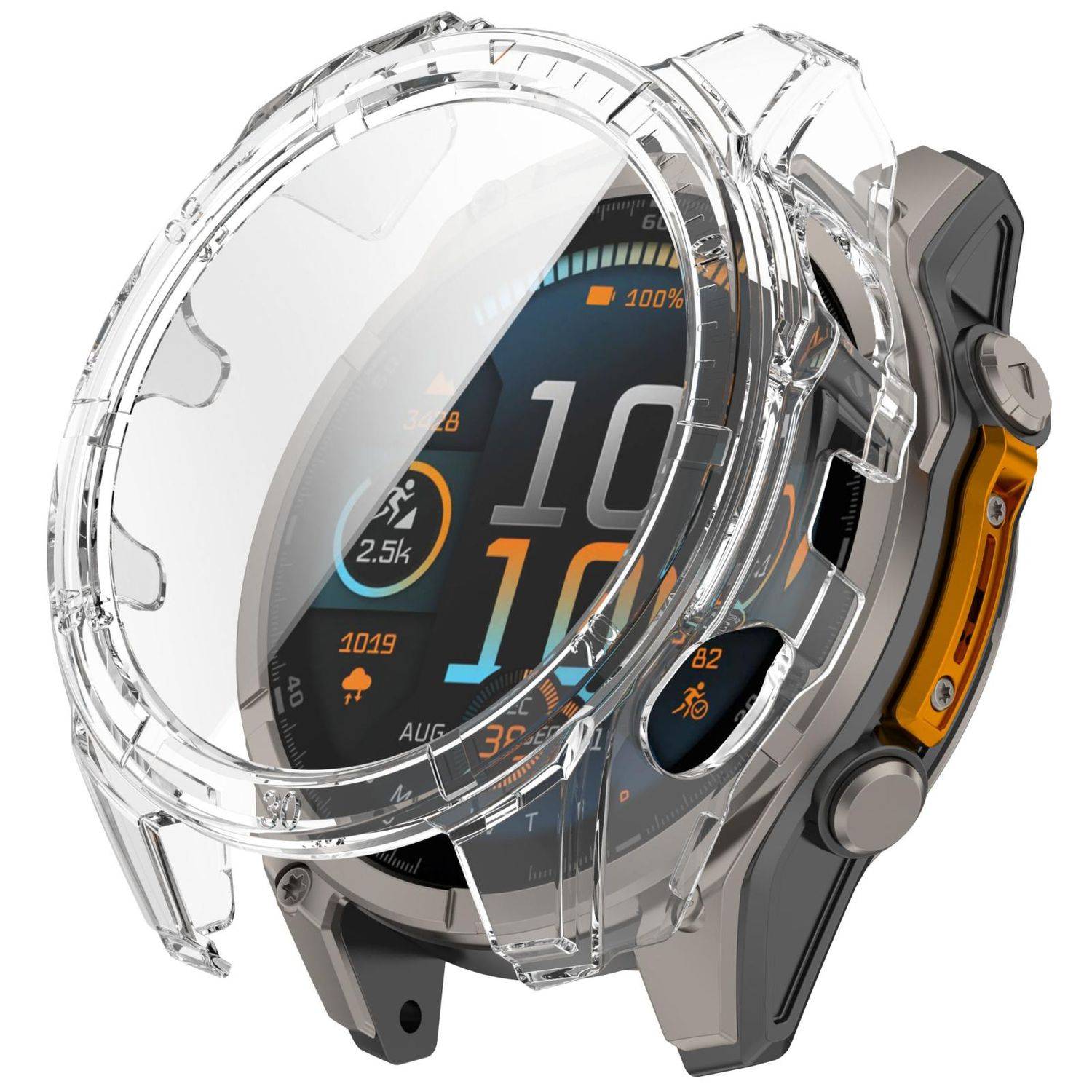 Für Garmin Tactix 8 Solar 51mm Kunststoff Schutz Hülle + 9H Glas Transparent-0