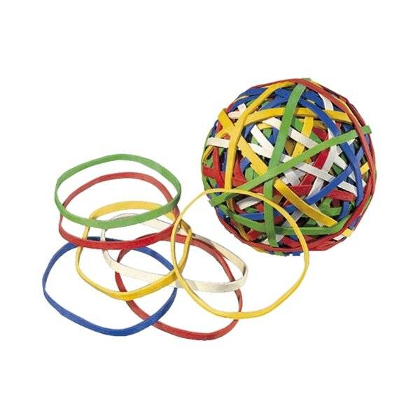 RONDELLA Gummibandkugel Ø 60mm farbig sortiert ca. 200 Stück.