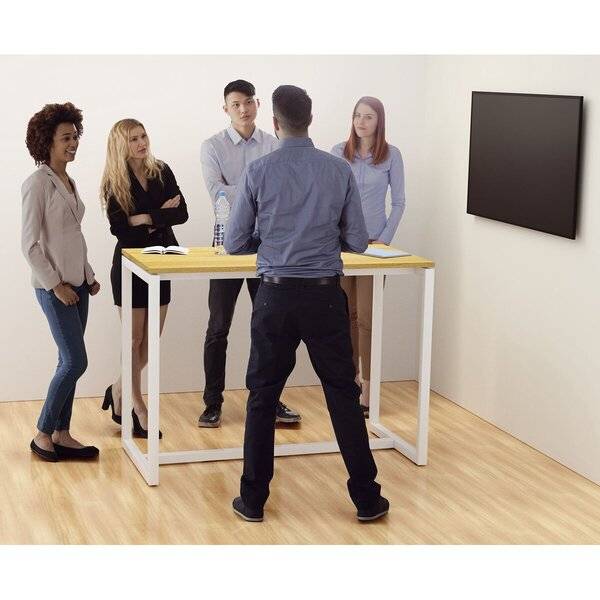 Stehtisch EasyDesk - 150 x 110 x 75 cm weiß/rot.-1