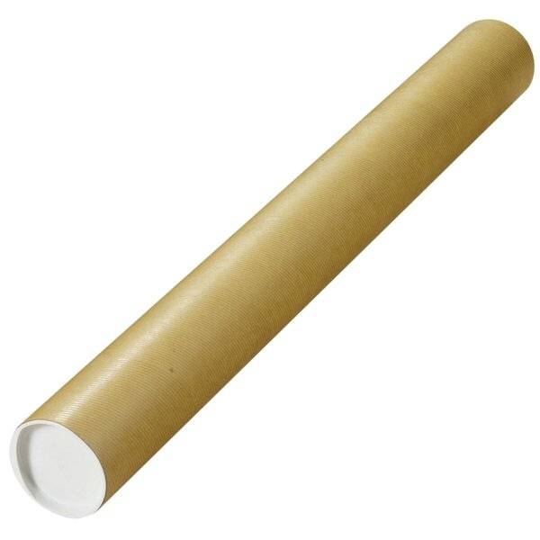Versandrohre mit vormontierten Verschlusskappen - Ø 80 x 750 mm braun 10 Stück.