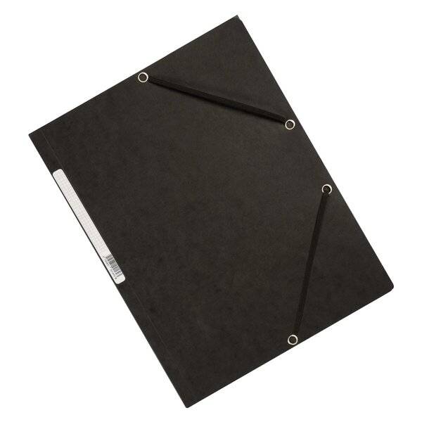 Eckspanner - Karton A4 mit Gummizug schwarz.-0