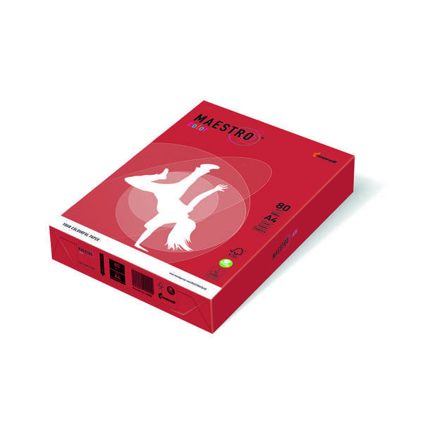 Kopierpapier MAESTRO Color Intensiv A4 80g/m² 500 Blatt korallenrot.-0