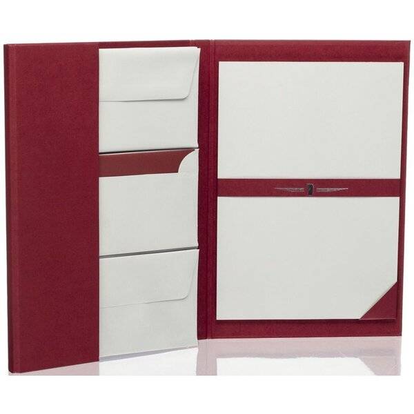 Paper Royal Briefpapiermappe - rot 25/25 A4/DL eisgrau gerippt.