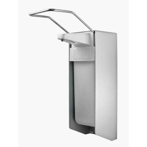 Desinfektionsmittel- & Seifen-Spender mit Armhebel - 500 ml grau Aluminium.-0
