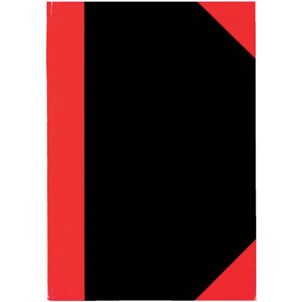 Kladde - A4 kariert Hardcover schwarz/rot 96 Blatt.
