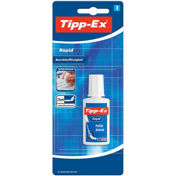 Korrekturfluid Rapid - Flasche à 25ml weiß Blister à 1 Stück.