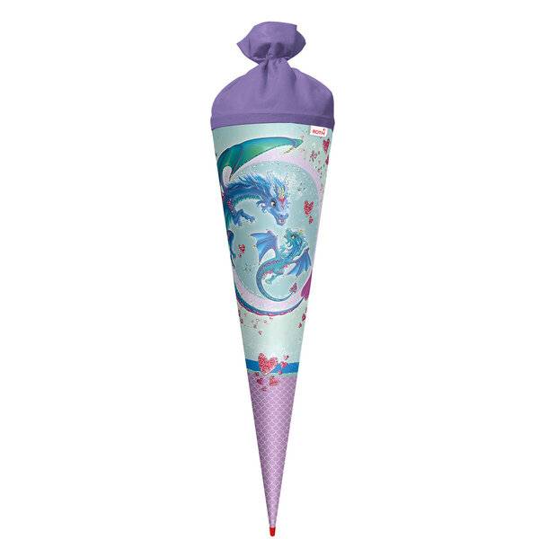 Schultüte Drachenliebe - rund 70 cm.
