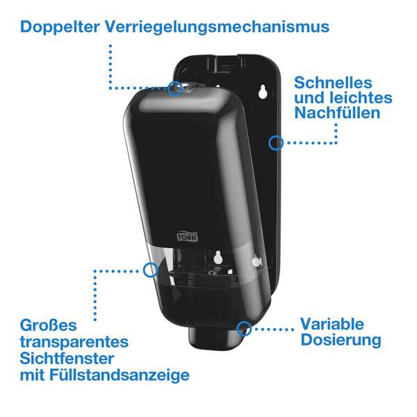 TORK - Seifenspender Elevation S4 564508 schwarz Kunststoff 1.0 l-1